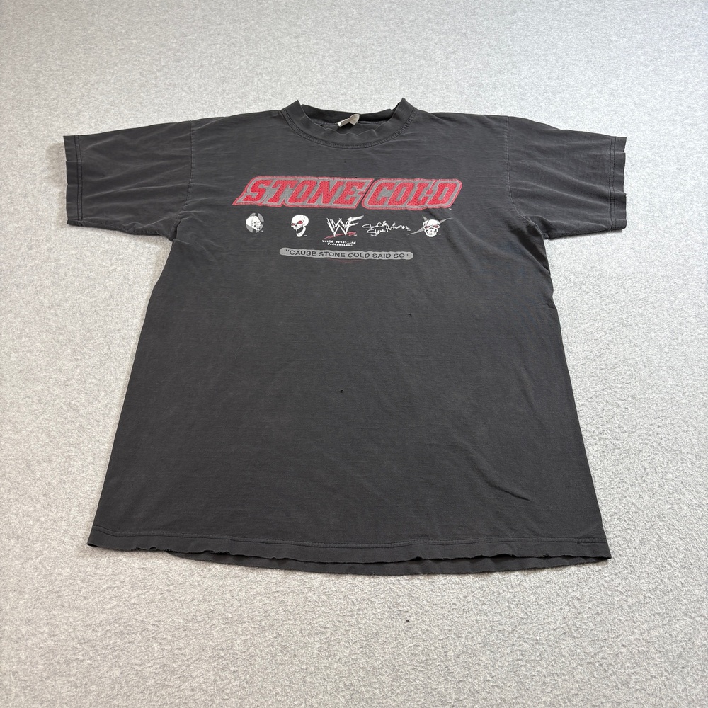Vintage WWF Stone Cold Steve Austin Shirt Men XL Black Wrestling 90s WWE READ